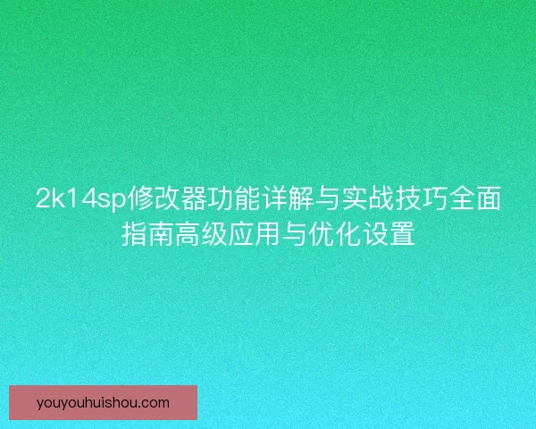 2k14sp修改器功能详解与实战技巧全面指南高级应用与优化设置
