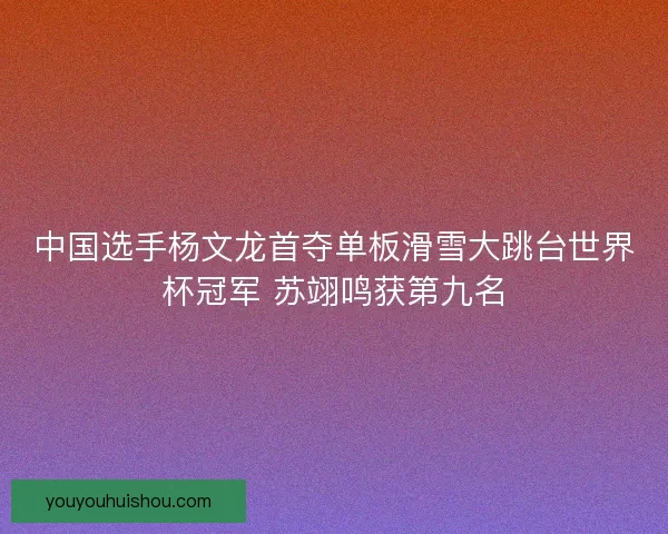 中国选手杨文龙首夺单板滑雪大跳台世界杯冠军 苏翊鸣获第九名