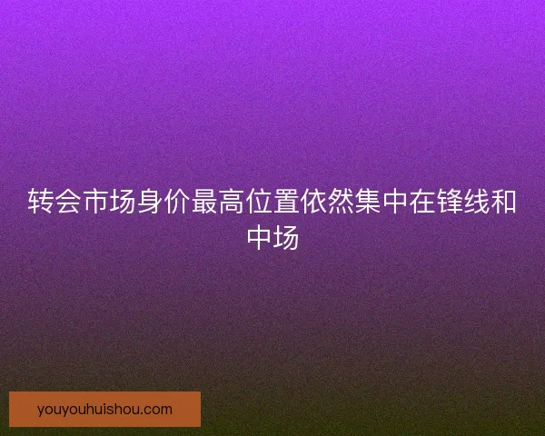 转会市场身价最高位置依然集中在锋线和中场